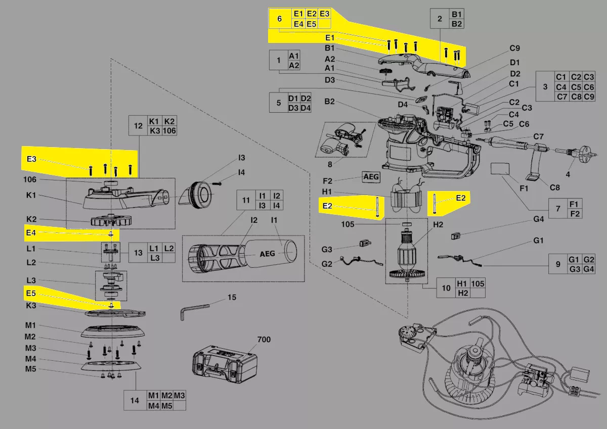 Set de vis réf. 200288040 AEG